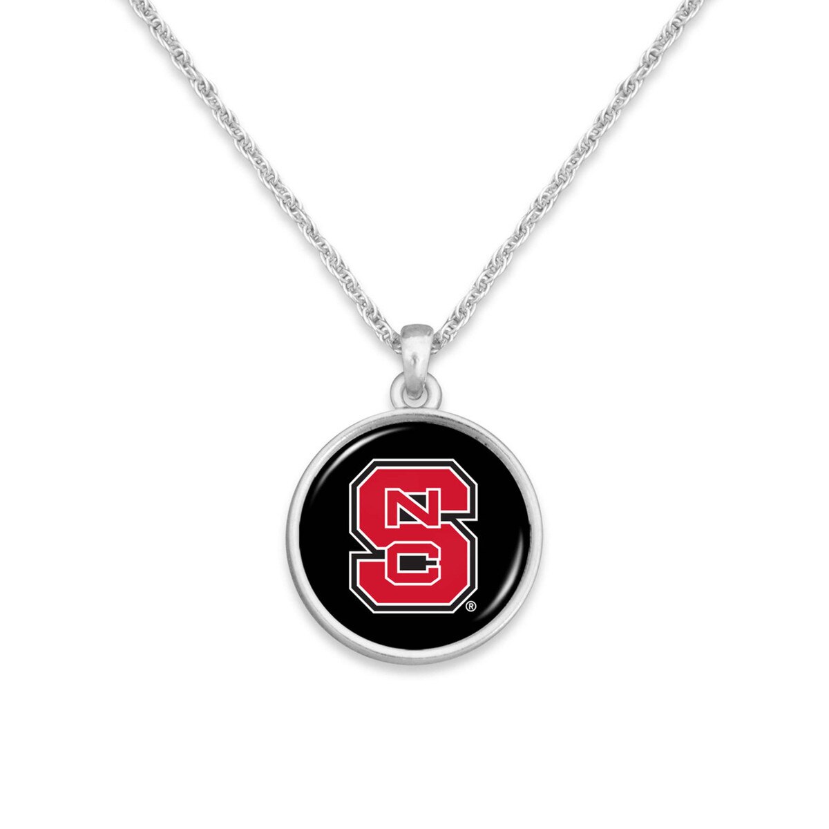 Block S Circle Necklace - Black